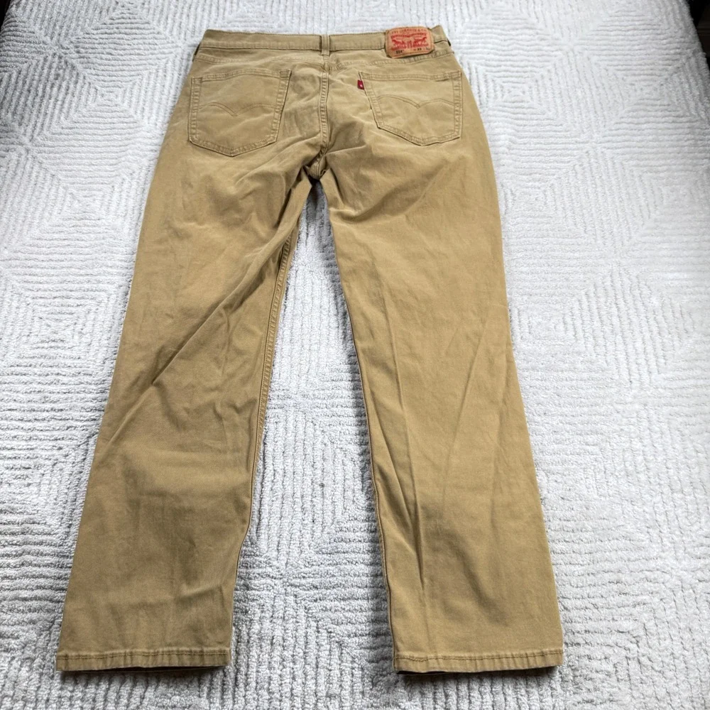 Levis 514 Straight Fit Pants Men 33x30 Tan Khaki Cotton Casual Workwear Trousers
